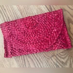 Woven Red Clutch, straw clutch, straw handbag